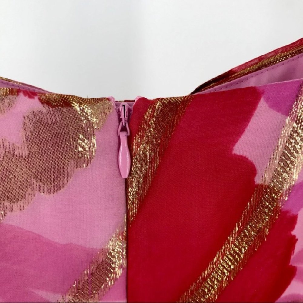 Red/Pink/Gold Oleg Cassini Dress NWT sz 8 - Picture 9 of 12